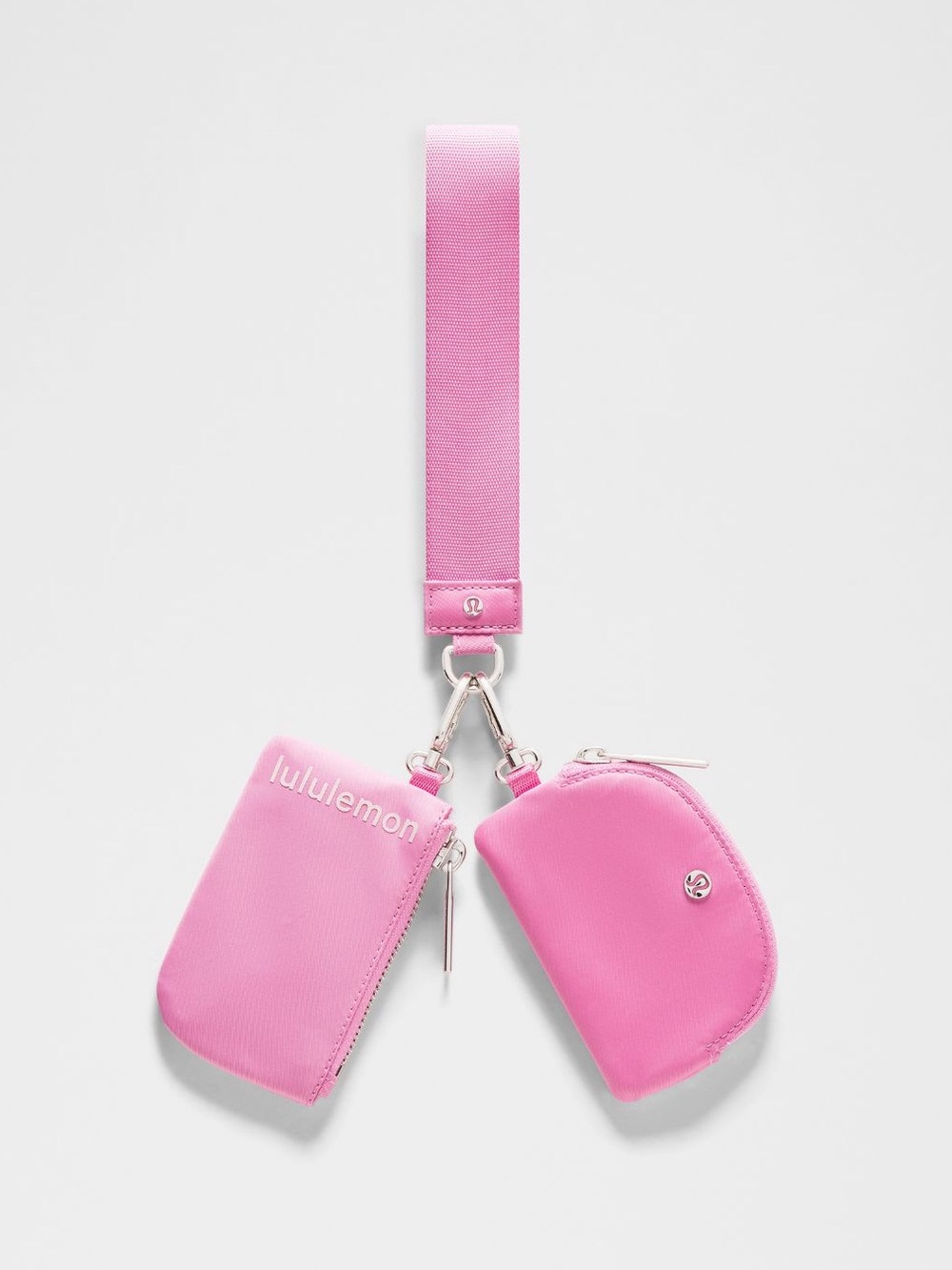 NWT Lululemon Dual Pouch Wristlet Sweet Sorbet/Pink Pearl/Silver